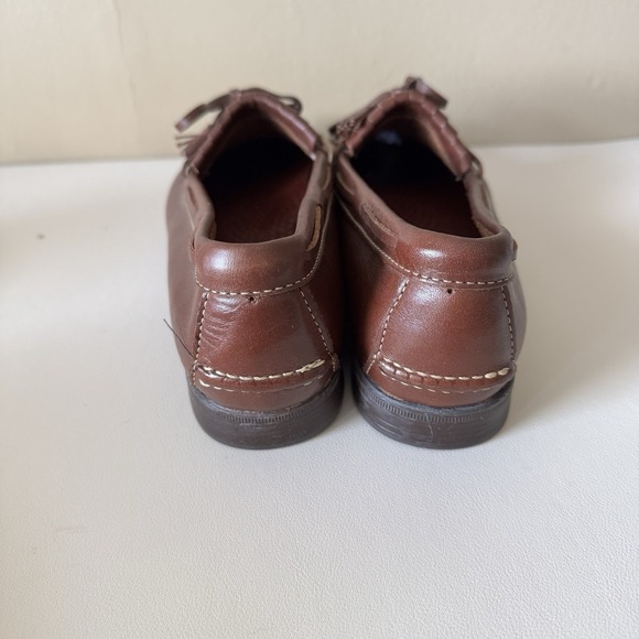 Vintage Dexter Women's Brown Leather Loafers US 7 Tassels Academia Office Prep - Picture 3 of 9